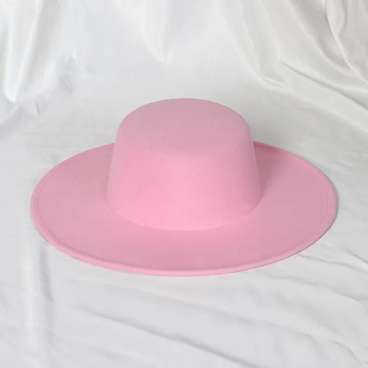 Flat top French fedora classic men's and women's jazz hat Panama hat church hat chapeau femme hats for woman