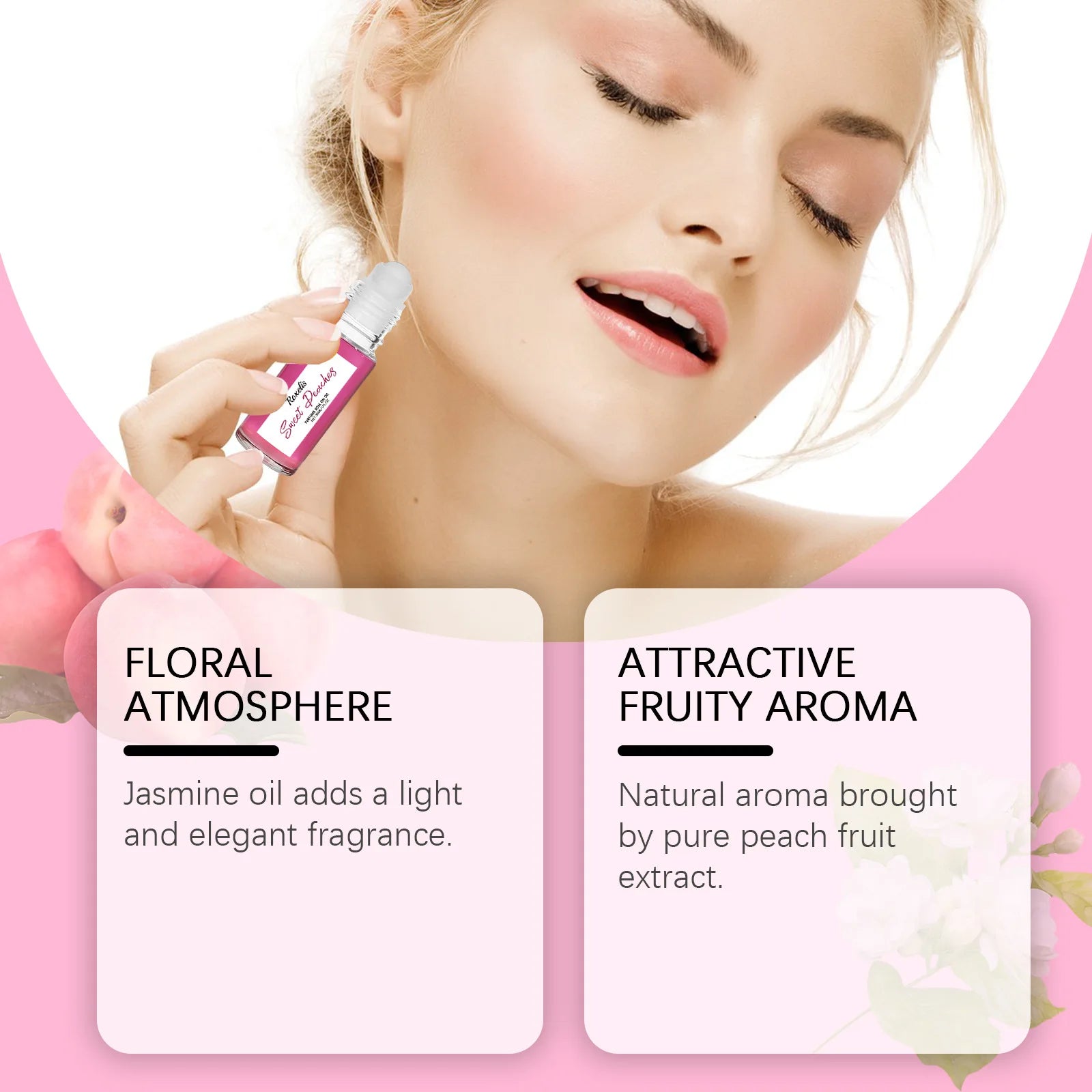Pheromone Roller Ball Perfume Long Lasting Peach Scent — Peach Pink | KIMLUD