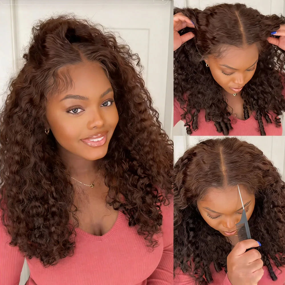 360 Full Lace Wig – 30 Inch Burmese Curly – Human Hair – Chocolate Brown | KIMLUD