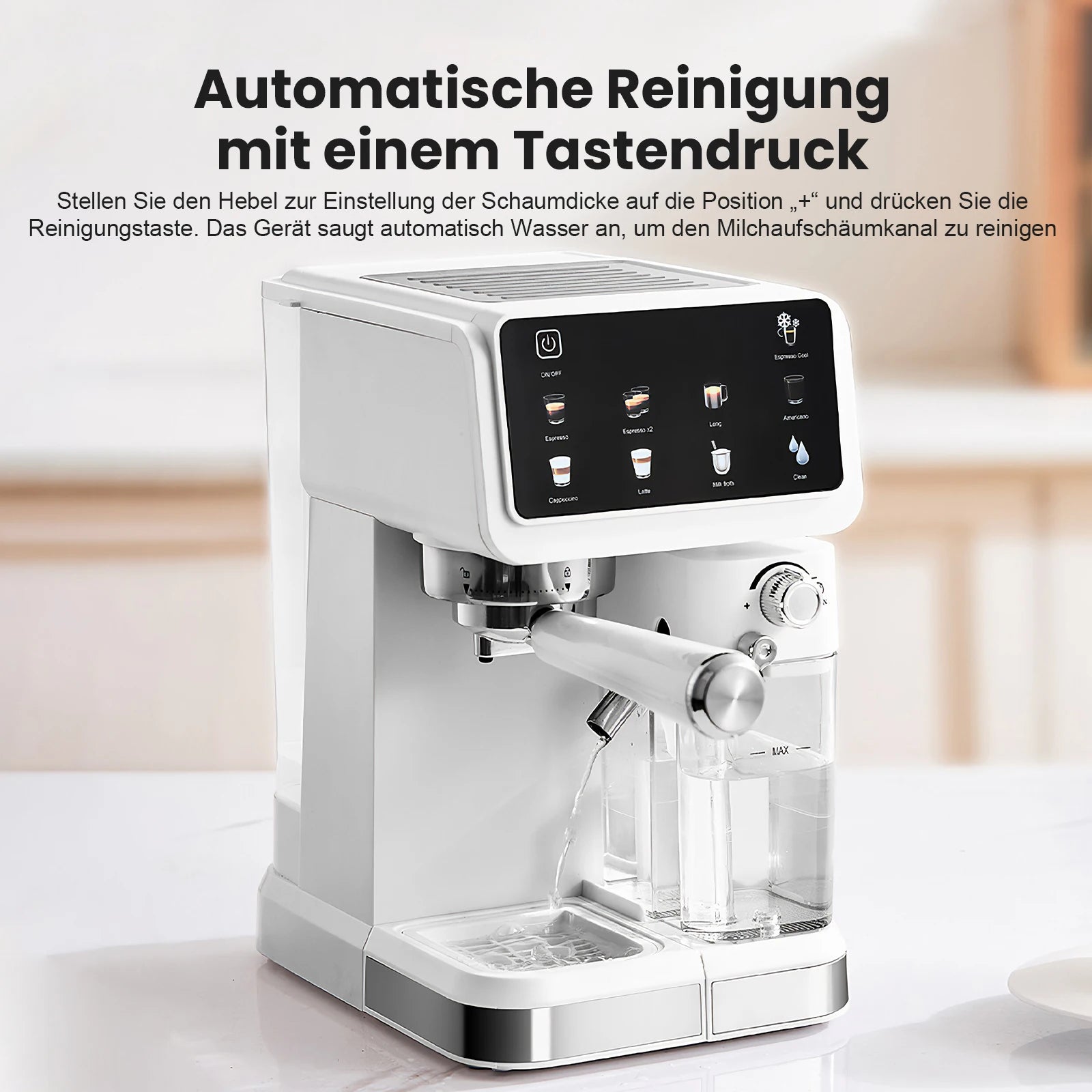 Espresso Coffee Maker – Automatic Portafilter – White | KIMLUD