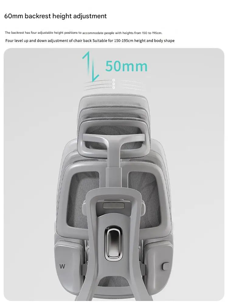 Ergonomic Office Chair With Lumbar Support And Adjustable Height And Swivel — Gray | KIMLUD