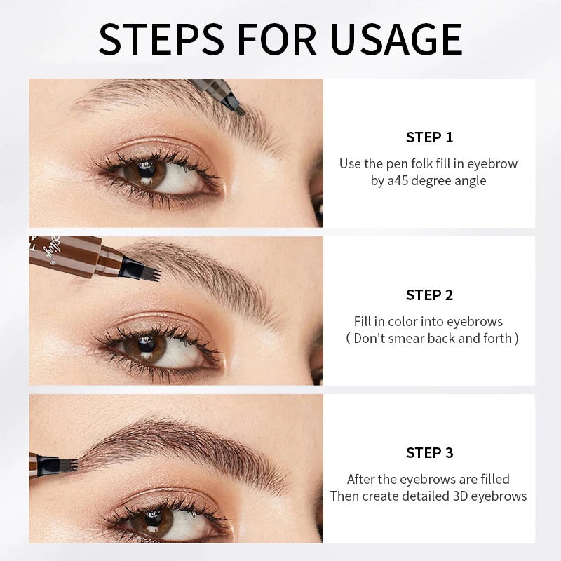 Four-Pronged Eyebrow Pencil Waterproof Long-Lasting Non-Decoloring Four-Pronged Wild Eyebrow Pencil Liquid Water Eyebrow Pencil