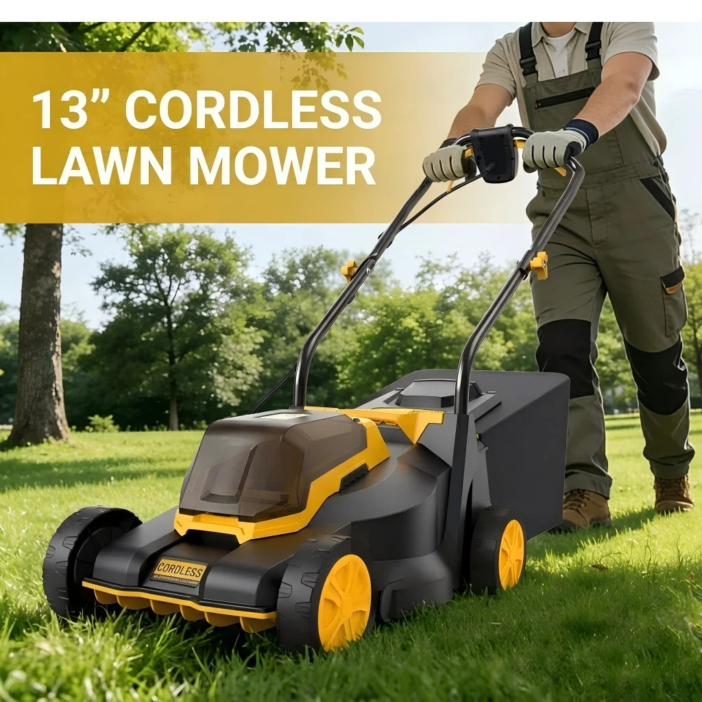Cordless Lawn Mower – 3-Position Height Adjustment – Foldable | KIMLUD