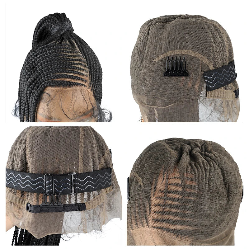 Full Lace Braided Wig – Ponytail – High Temperature Fiber – Transparent | KIMLUD