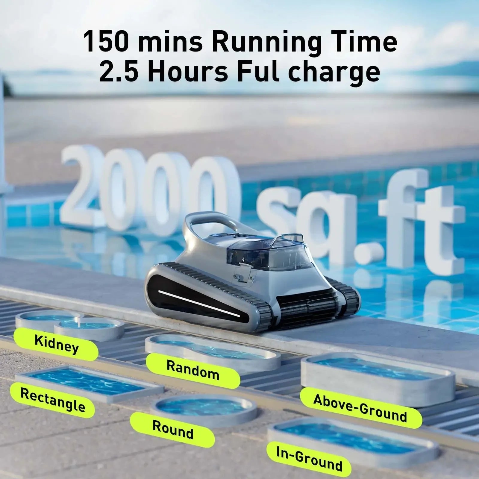 Robotic Crab Pool Vacuum Pro Auto Navigation — Black | KIMLUD