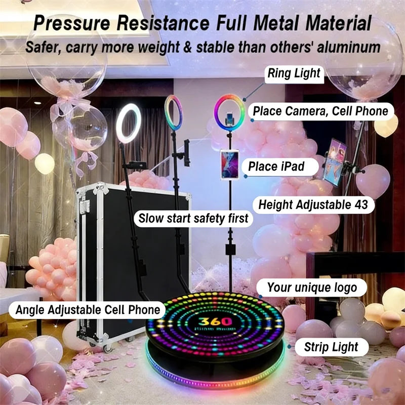 360 degree photo booth 360 degree photo booth machine with flight case packaging suitable for wedding reception party events