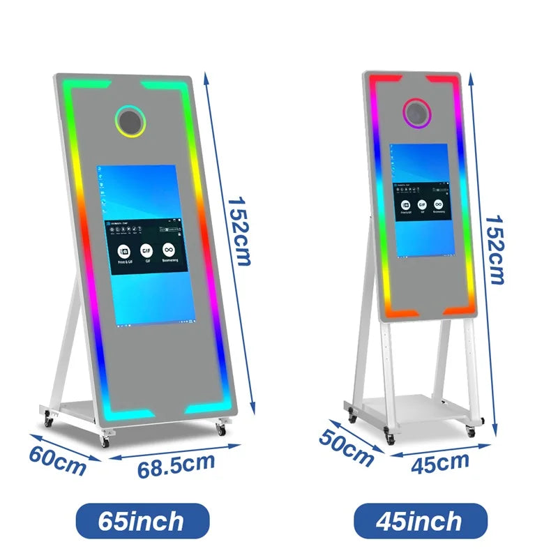 2026 Touch Screen Photobooth Portable 40 inch 65 inch Mirror magic Photo Booth Machine For Wedding Party Activity