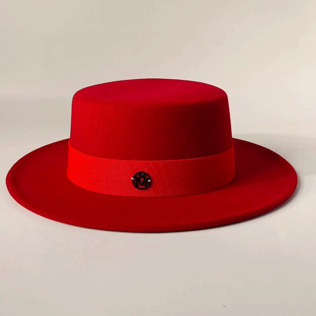 French Felt Flat-Top Wide-Brim Hat — Ivory | KIMLUD