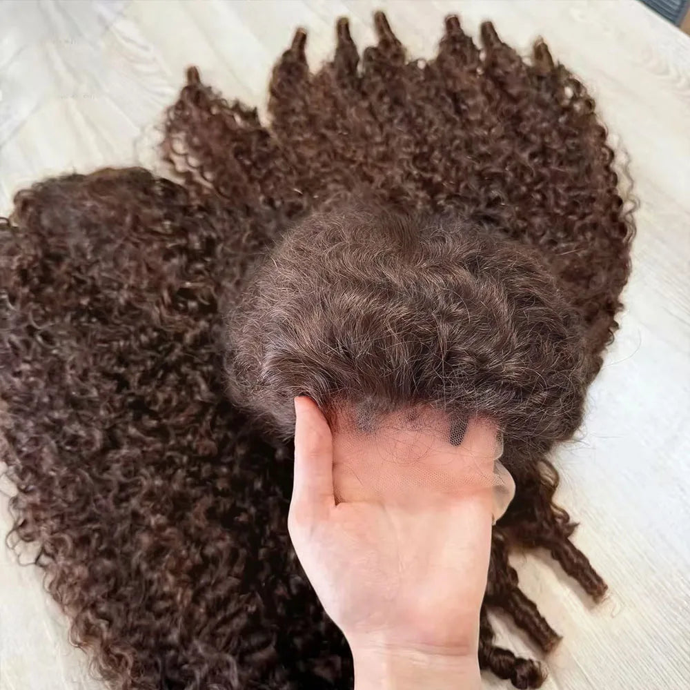 360 Full Lace Wig – 30 Inch Burmese Curly – Human Hair – Chocolate Brown | KIMLUD