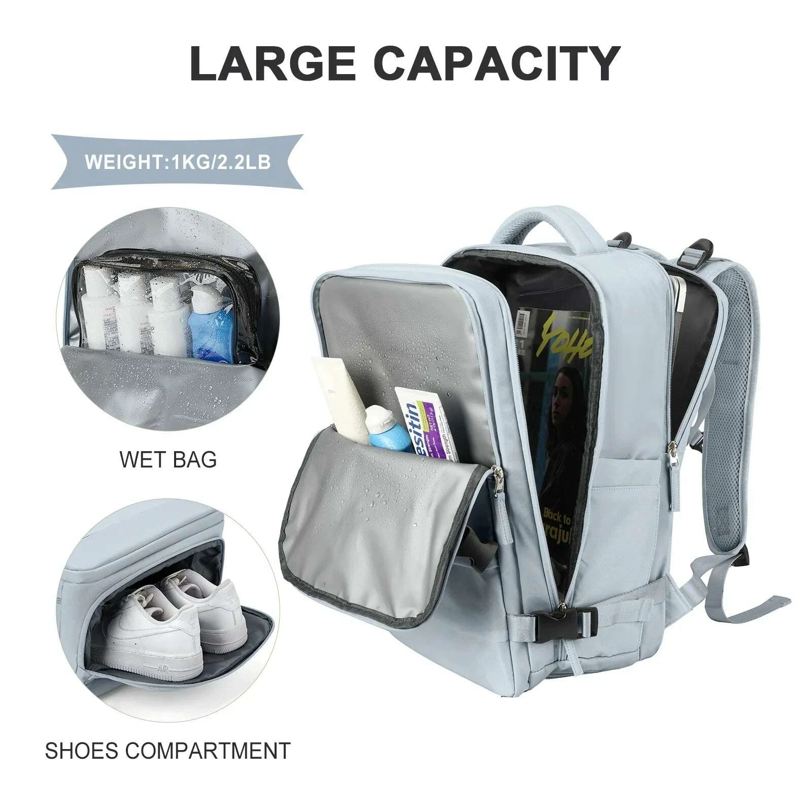 KIMLUD, Backpack 40x20x25 Ryanair, Travel Backpack for Women Men, Personal Item Carry on Backpack, Business Weekender Laptop Backpack, KIMLUD Womens Clothes