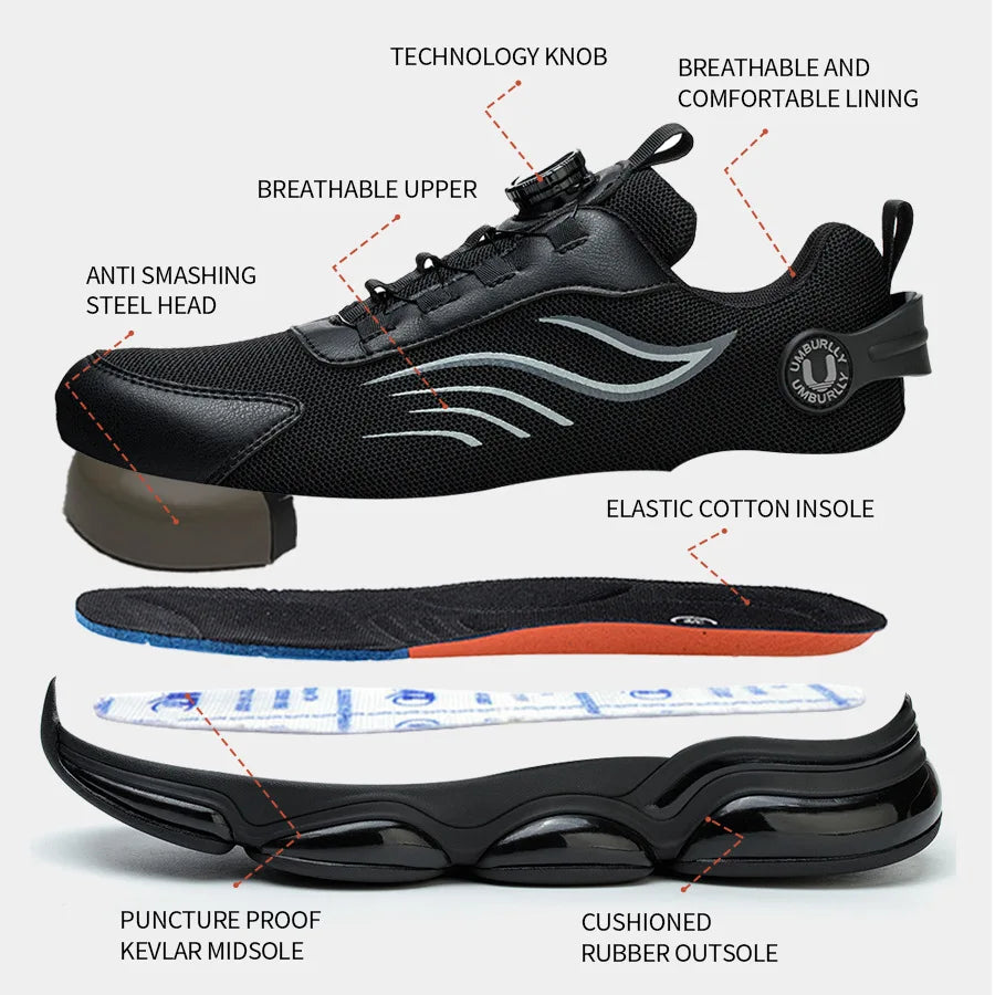 Steel Toe Comfortable Industrial Protection Slip-Resistant and Waterproof Boot Safety Shoes for Men Original Brand