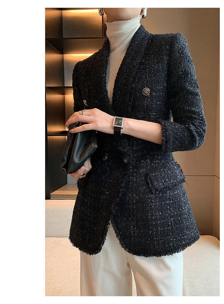 Suit Jacket – Slim Fit – Blended Fabric – Black | KIMLUD