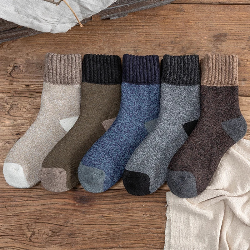 Thermal Wool Socks Winter Keeps Warm — Black | KIMLUD