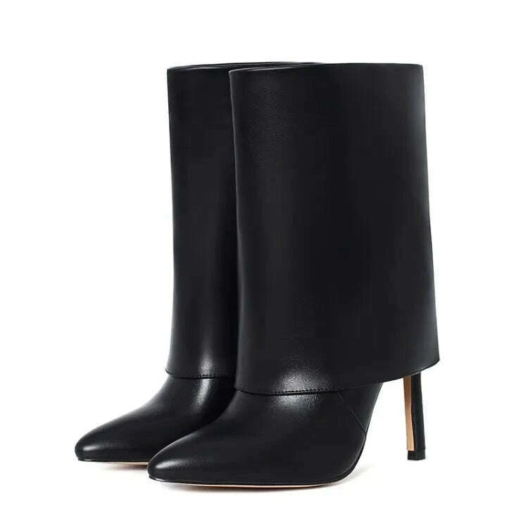 solid-folding-design-pointed-toe-booties-for-women-thin-high-heel-slip-on-short-shoes-fashion-western-plus-size-43-ankle-bootskimlud-womens-fashion-34622962