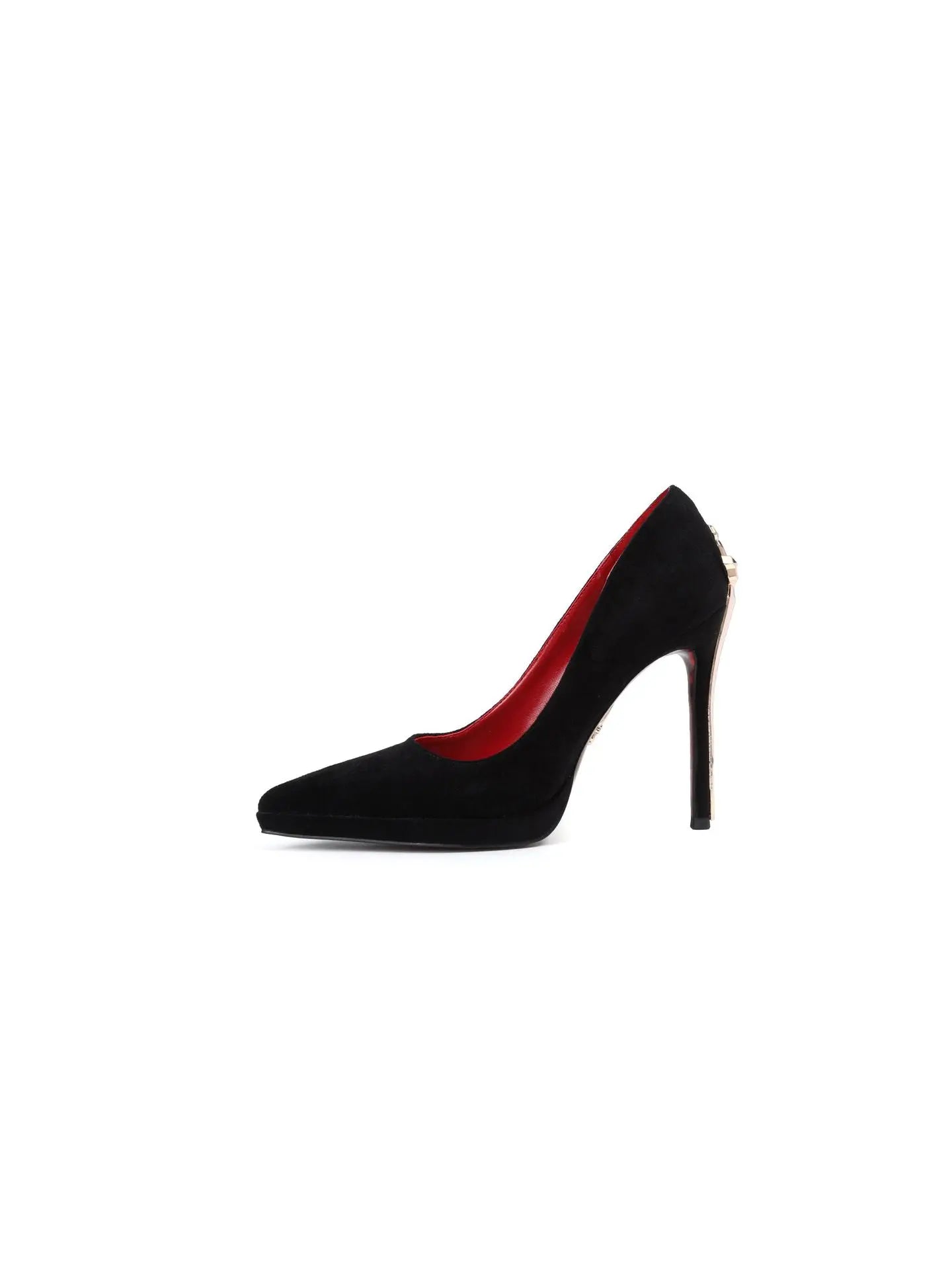 2026 New Waterproof Patent Leather Platform Gold Stiletto 9cm Thin Solid Super High Pointed Toe Red Sole Elegant Black Women's