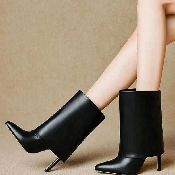 solid-folding-design-pointed-toe-booties-for-women-thin-high-heel-slip-on-short-shoes-fashion-western-plus-size-43-ankle-bootskimlud-womens-fashion-34622957