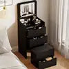 Modern Dressing Table With Mirror — White | KIMLUD
