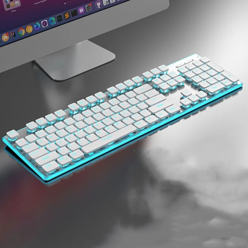 Metal Chassis Keyboard And Mouse Set Ultra-Thin Wireless Mechanical — Matte Black | KIMLUD