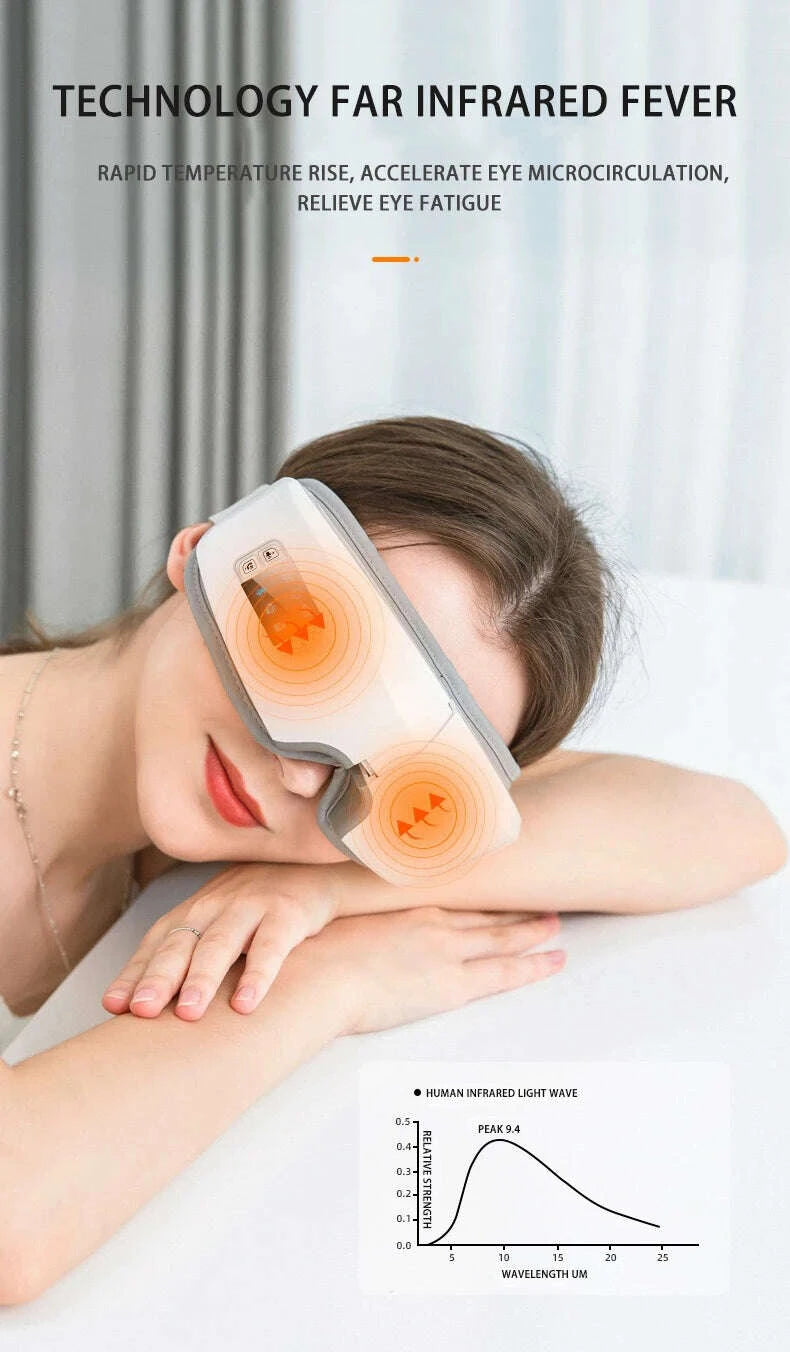 KIMLUD, Eye Massager 4D Smart Airbag Vibration Eye Care Instrument Hot Compress Bluetooth Eye Massage Glasses Fatigue Pouch & Wrinkle, KIMLUD Womens Clothes