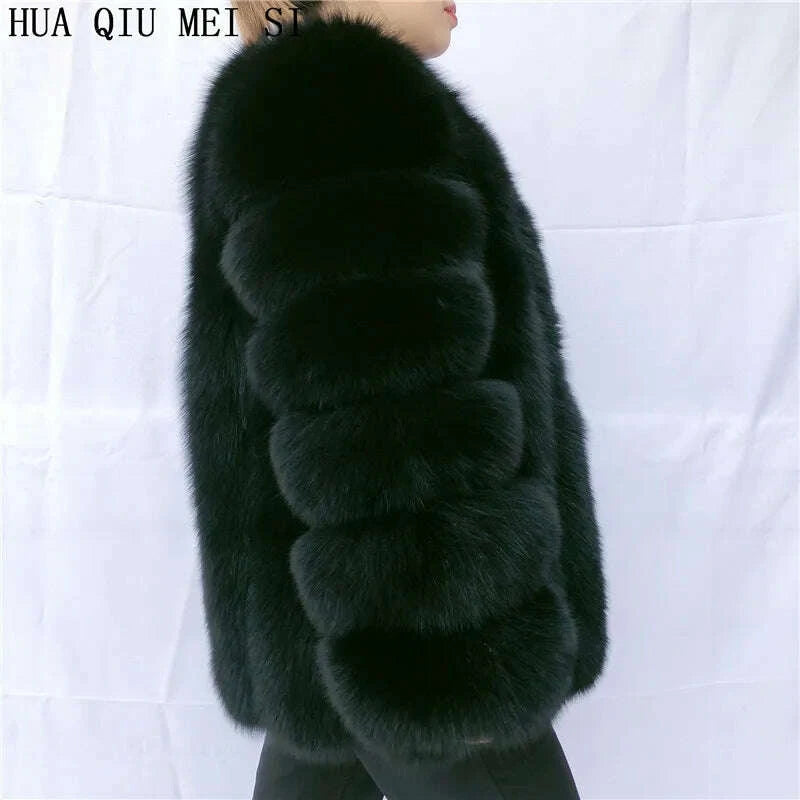 KIMLUD, Women's clothing fur coat red fox coat vertical stripe silver fox red fox fur coat fox fur coat women's natural fur coat coat, KIMLUD Womens Clothes