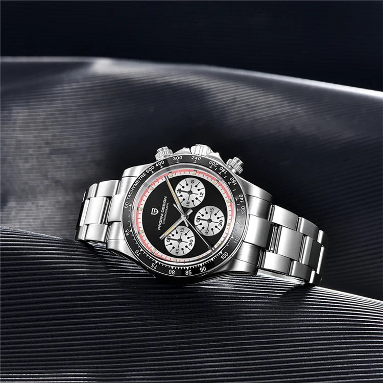 PAGANI DESIGN 1676 Classic Stainless Steel Men's Quartz Watch Ceramic Bezel Waterproof Clock Luxury Pagani Watch