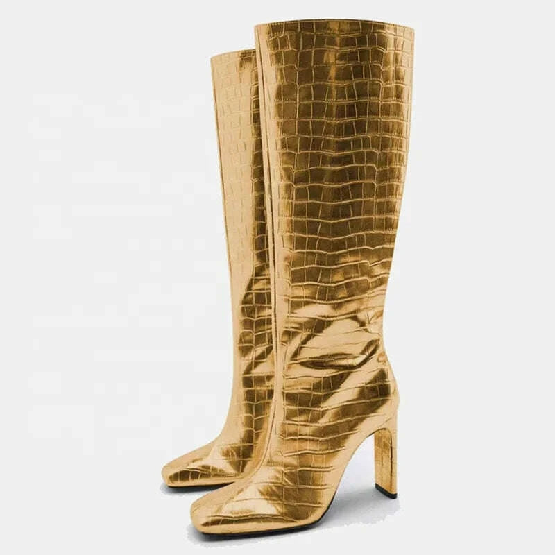 stylish-womens-long-boots-thick-heels-square-toe-fashion-knee-high-booties-animals-pattern-gold-silver-shoeskimlud-womens-fashion-34628681