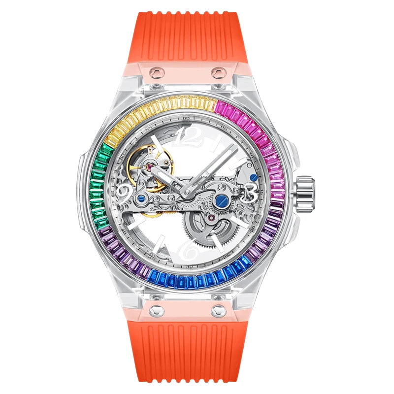 Silicone Band Diamond Inlaid Watch — Black | KIMLUD