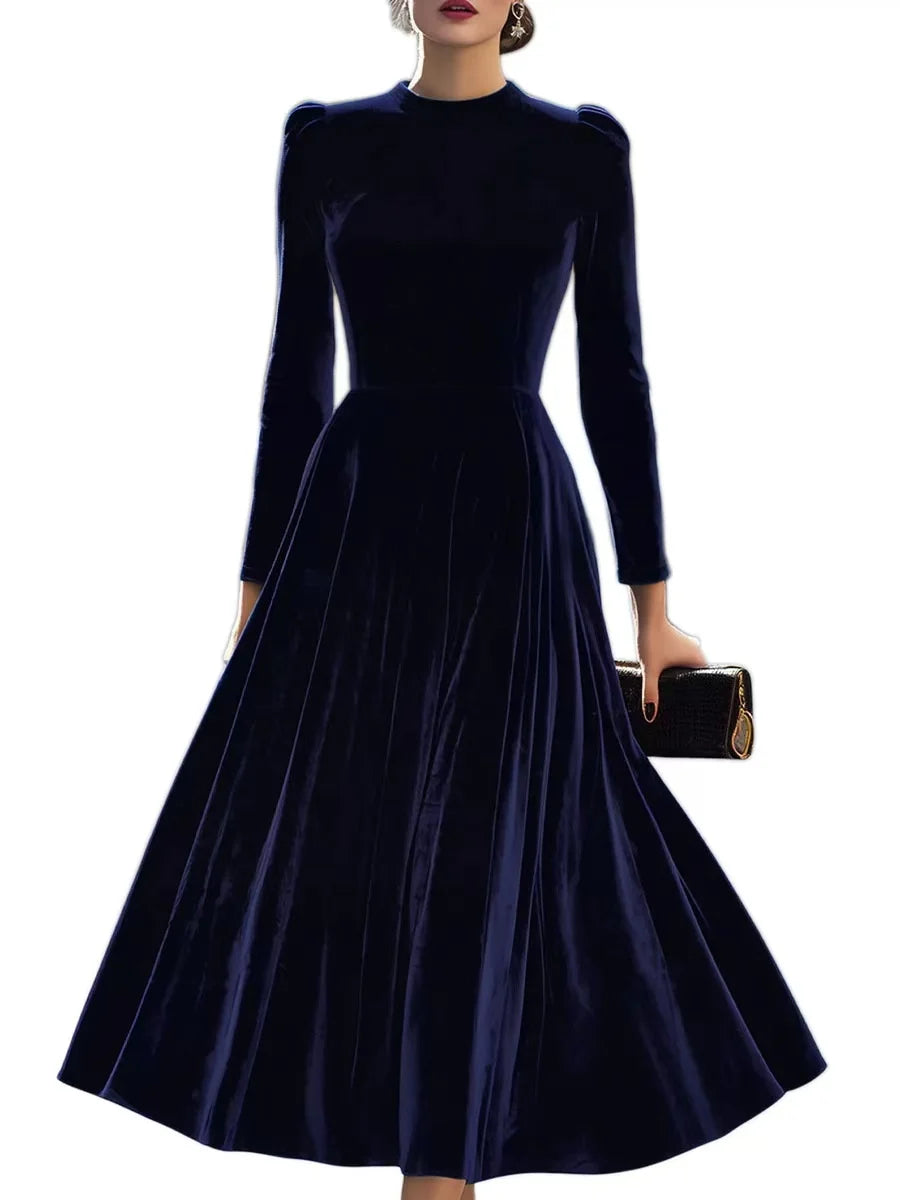 European American Cross-border Foreign Trade AliExpress for Autumn Winter New Women's Chinese Style Slim Fit Large Dress