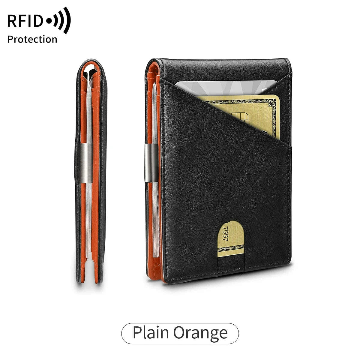 KIMLUD, RFID Blocking Men's Carbon Fiber Pattern Wallet Minimally Thin Double Fold Credit Card Holder Portable Front Pocket Wallet, KIMLUD Womens Clothes