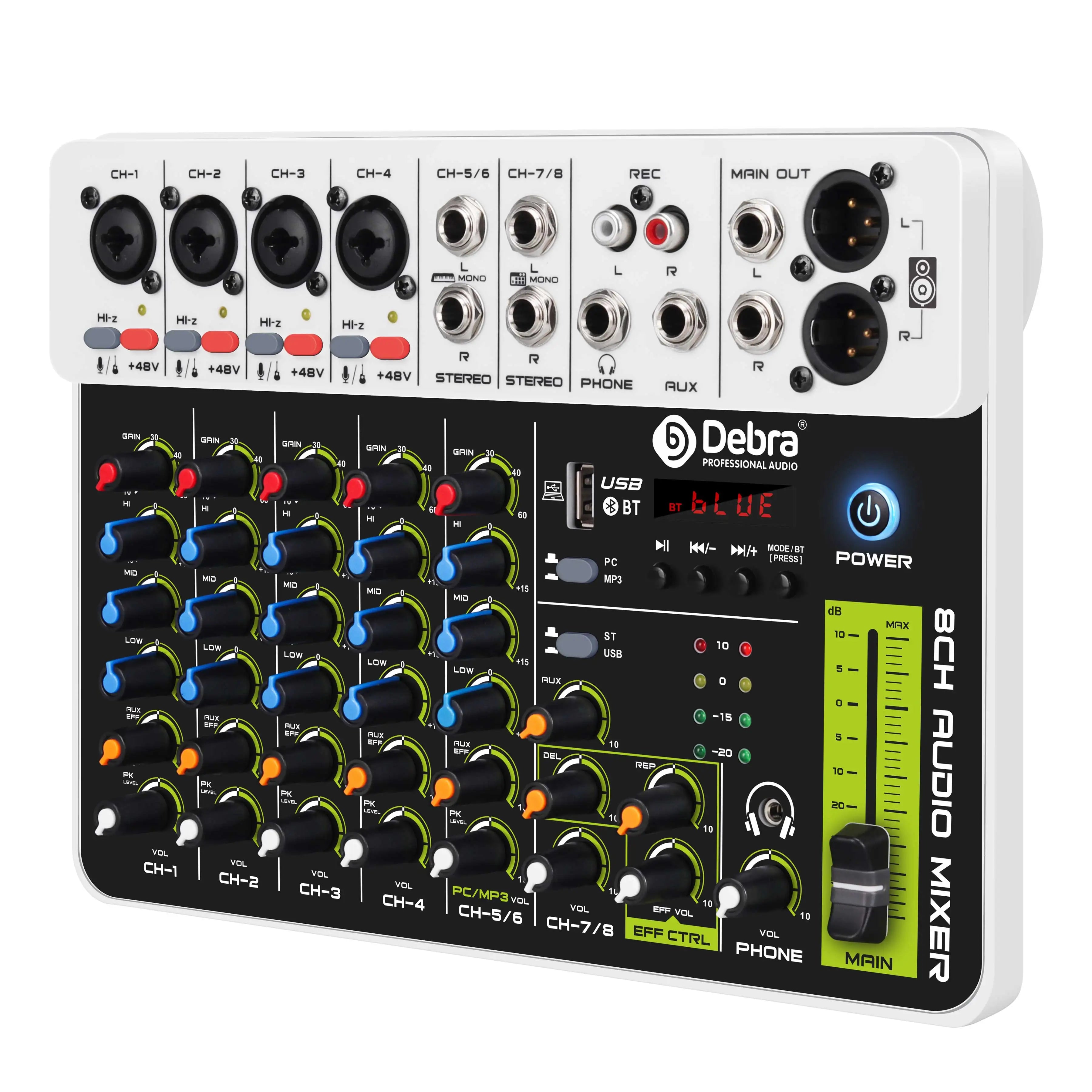 Mixing DJ Controller/Audio Console Mixer Sound Speaker Professional Mixer Audio Digital Audio Mixer V8