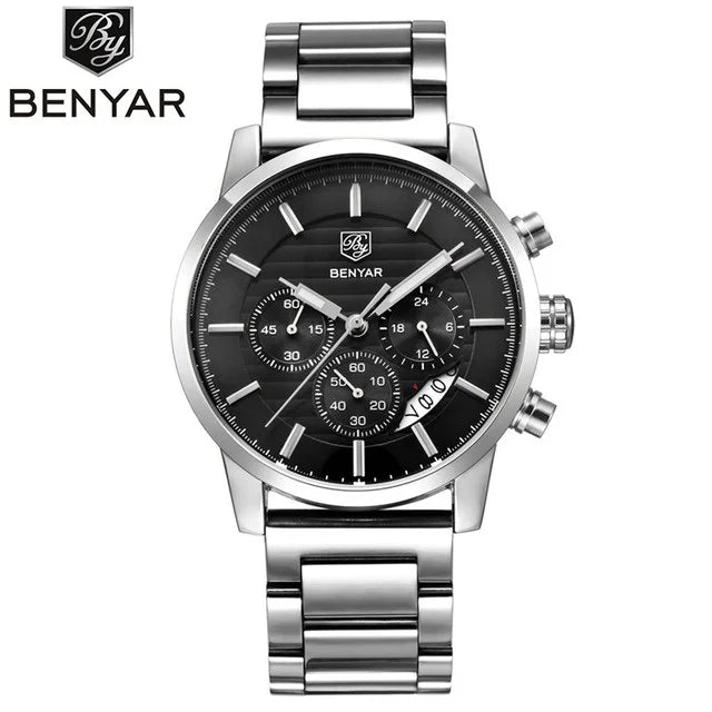 2021 BENYAR 5104 Top New New Men Quartz Watch Luxury Gift Stainless Strap Chronograph Watch Waterproof Relogio Masculino