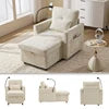 Chenille Sofa Recliner With Storage — Terracotta Orange | KIMLUD