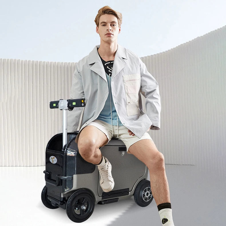 ABS Smart Luggage With Password Lock — Black | KIMLUD
