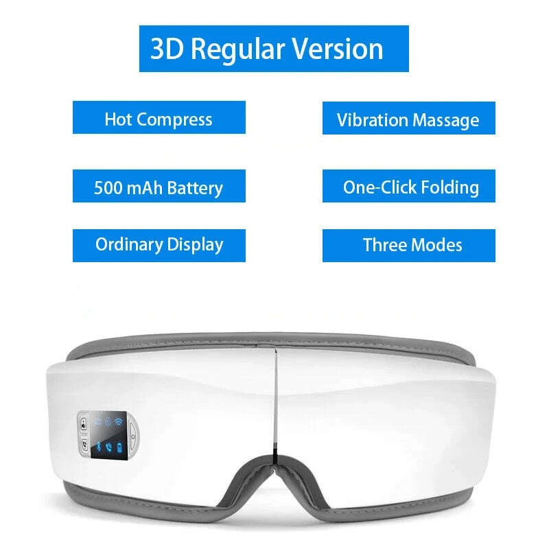 KIMLUD, Eye Massager 4D Smart Airbag Vibration Eye Care Instrument Hot Compress Bluetooth Eye Massage Glasses Fatigue Pouch & Wrinkle, KIMLUD Womens Clothes
