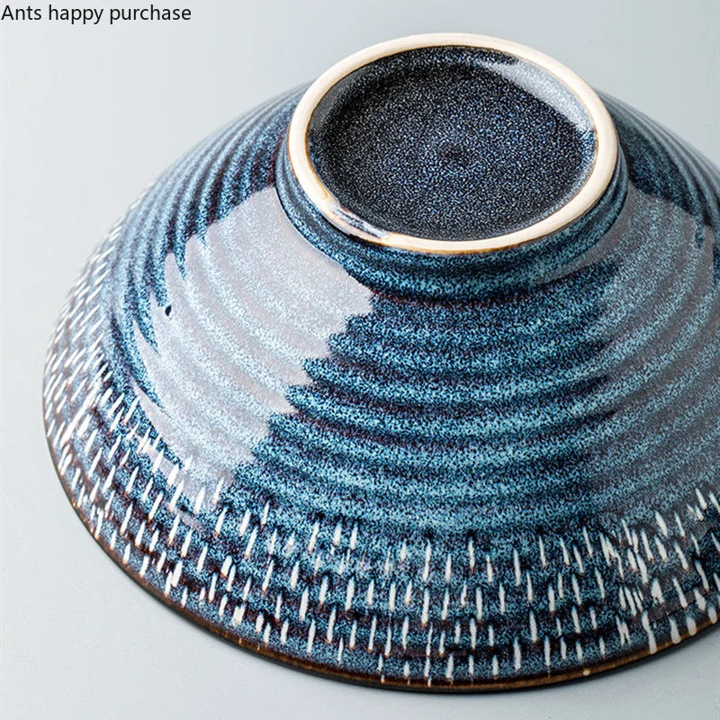 Ceramic Noodle Bowls Large Set — Cobalt Blue | KIMLUD