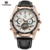 Leather Mechanical Tourbillon Watch — Black | KIMLUD