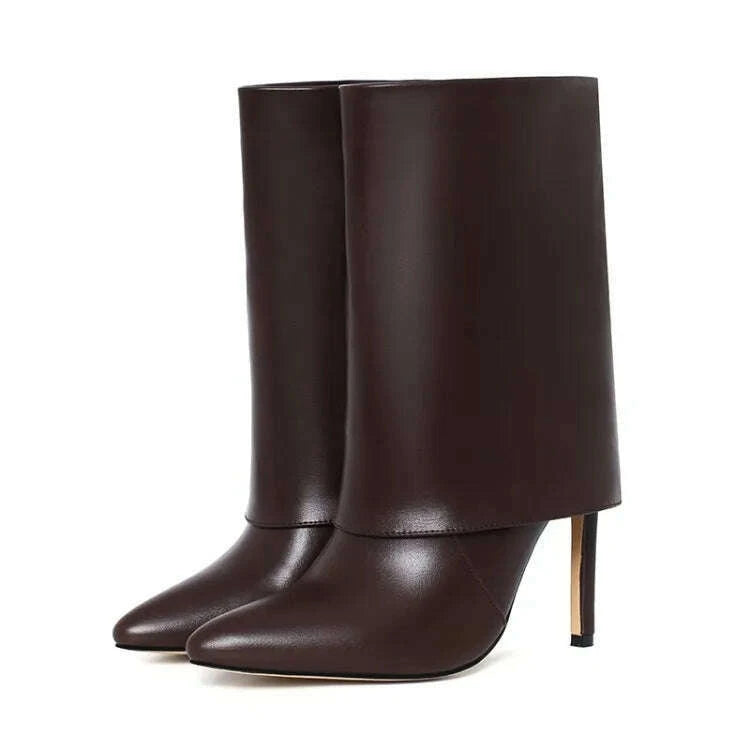 solid-folding-design-pointed-toe-booties-for-women-thin-high-heel-slip-on-short-shoes-fashion-western-plus-size-43-ankle-bootskimlud-womens-fashion-34622963