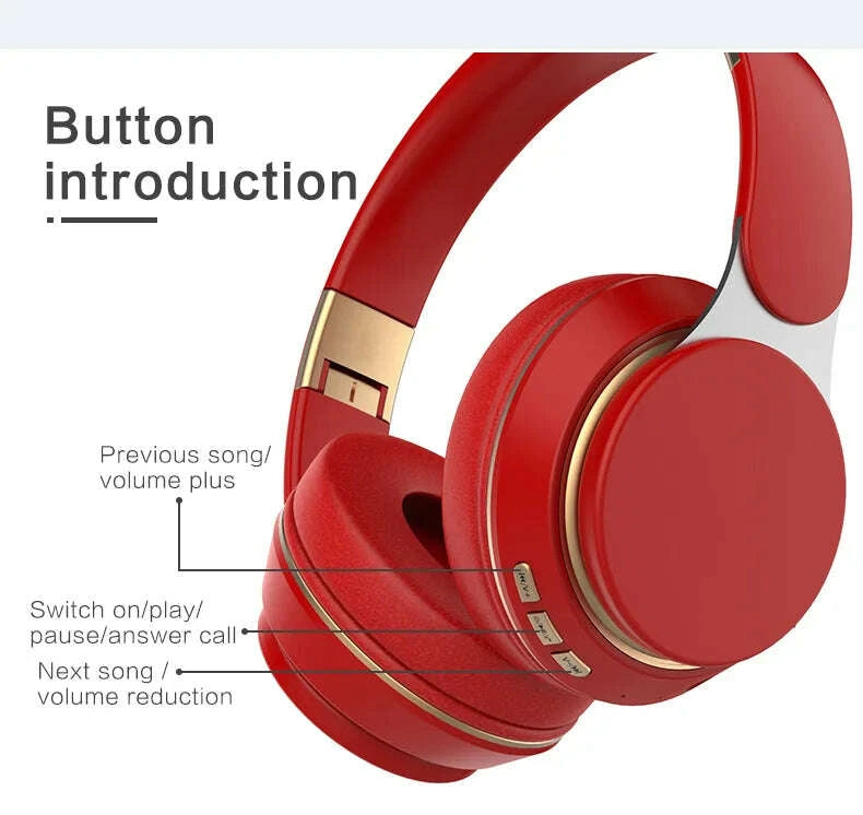 KIMLUD, Wireless Headphone Over Ear Foldable Headset with Deep Bass Sound Long Battery Life Headphones with Built in Mic, KIMLUD Womens Clothes