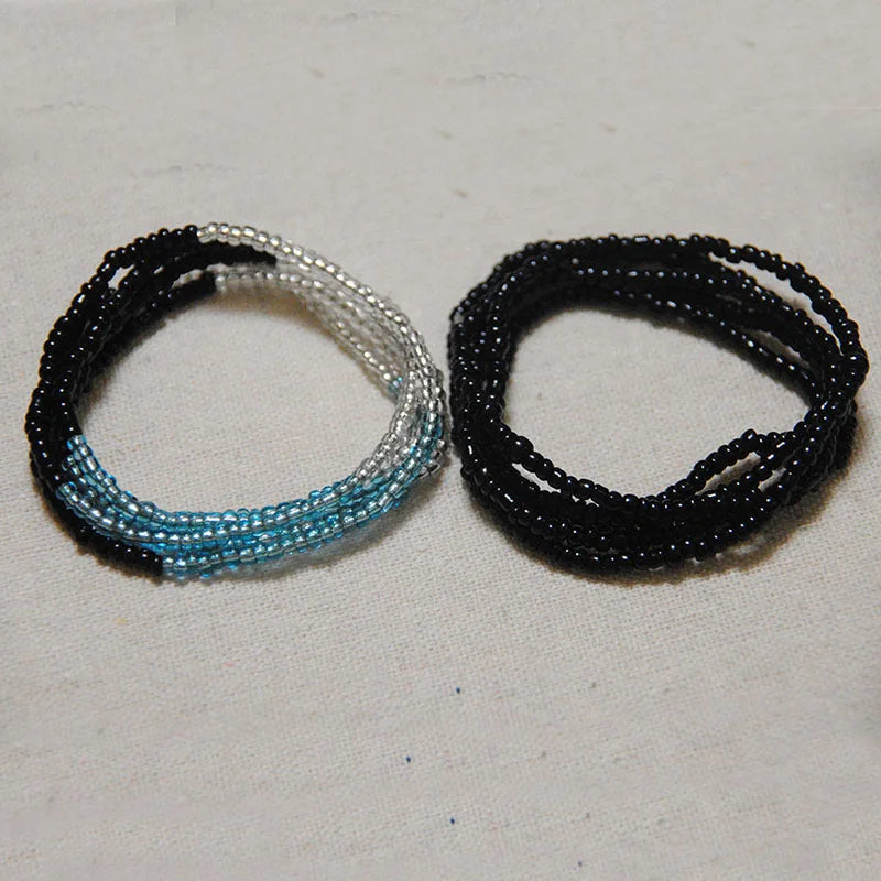 Acrylic Waist Bead Set Two-Piece — Multicolor | KIMLUD