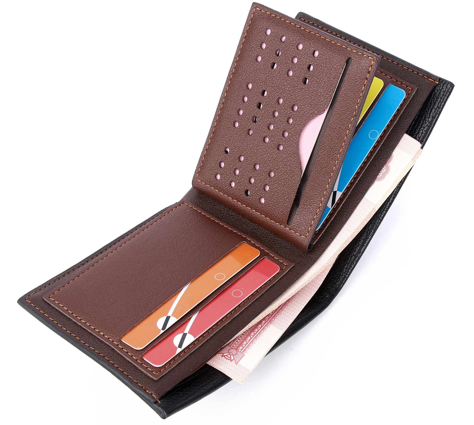 Customized Gifts Men's PU Wallet Casual Joker Soft Head Leather Short Wallet Ultra-thin Wallet