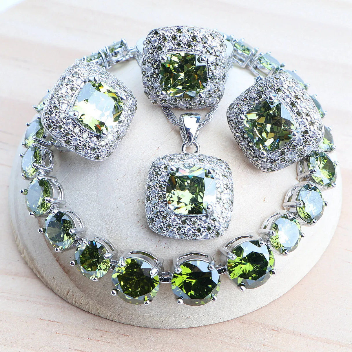Sterling Silver Jewelry Set Bridal — Purple | KIMLUD