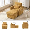 Chenille Sofa Recliner With Storage — Terracotta Orange | KIMLUD