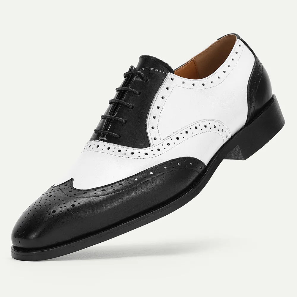 New Men's Brogue Business Casual Leather Shoes Pointed Toe Formal Shoes