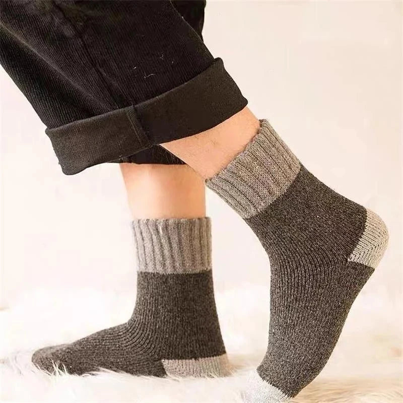 Thermal Wool Socks Winter Keeps Warm — Black | KIMLUD
