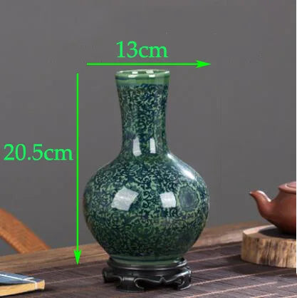 Chinese Jingdezhen Blue White Porcelain Antique Ceramic Vase Home Livingroom Table Figurines Decoration Store Flower Pot Crafts