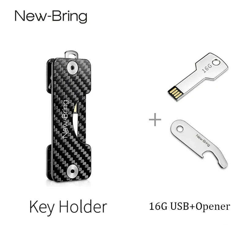 newbring-smart-key-holder-keychain-car-key-wallets-ring-collector-housekeeper-carbon-fiber-g2-diy-edc-pocket-key-organizer-smart-kimlud-kimlud-33911849