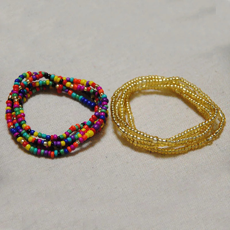 Acrylic Waist Bead Set Two-Piece — Multicolor | KIMLUD