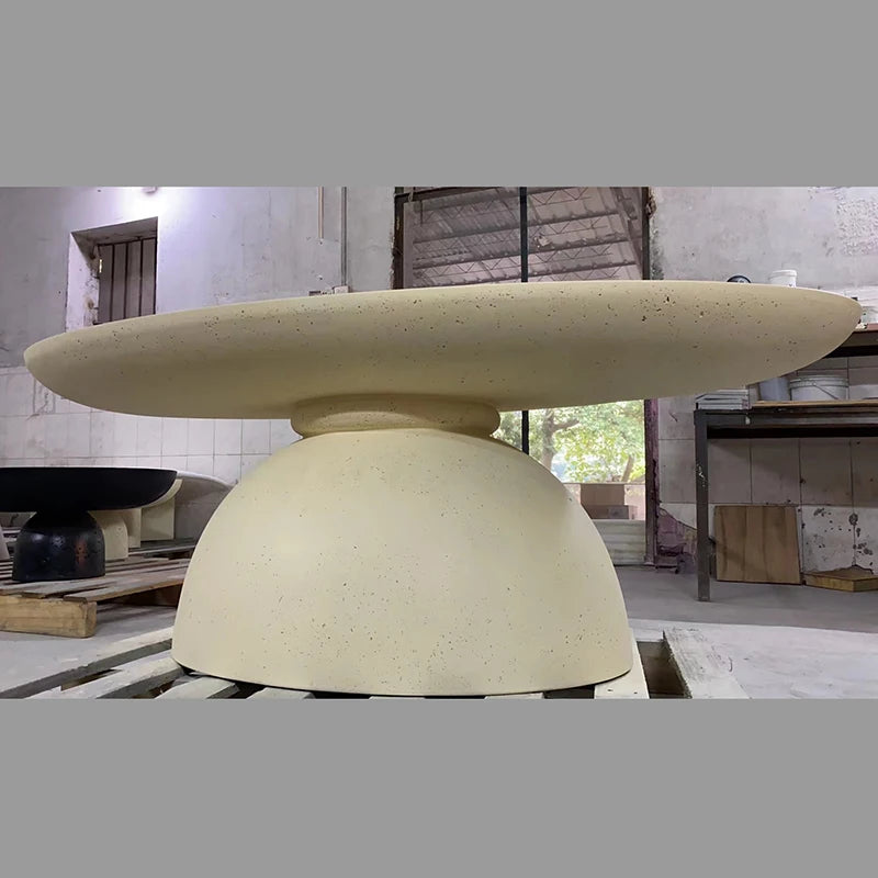 KIMLUD, Rice White Cement Concrete Furniture Apartment Durable Custom Midcentury Asian Outdoor Quality Tea Table Restaurant Furniture, KIMLUD Womens Clothes