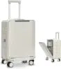 Polycarbonate Carry-On Luggage Front-Opening 20-Inch Lightweight TSA Lock — Grey | KIMLUD