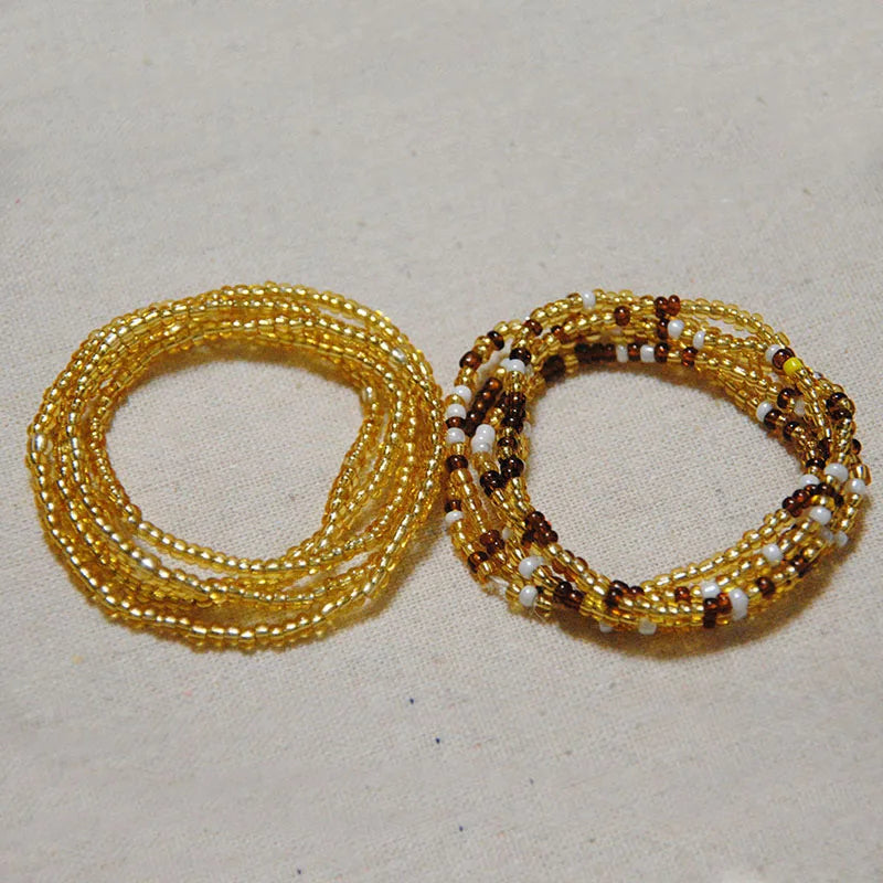 Acrylic Waist Bead Set Two-Piece — Multicolor | KIMLUD